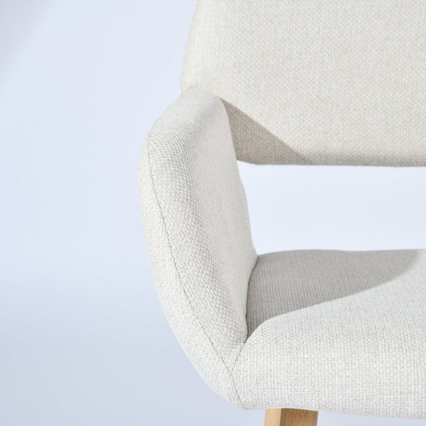 HomeRoots Set of Four Modern Gray-Beige Velvet Dining Side Chairs with Sturdy Oak-Look Steel Legs for Versatility 719407