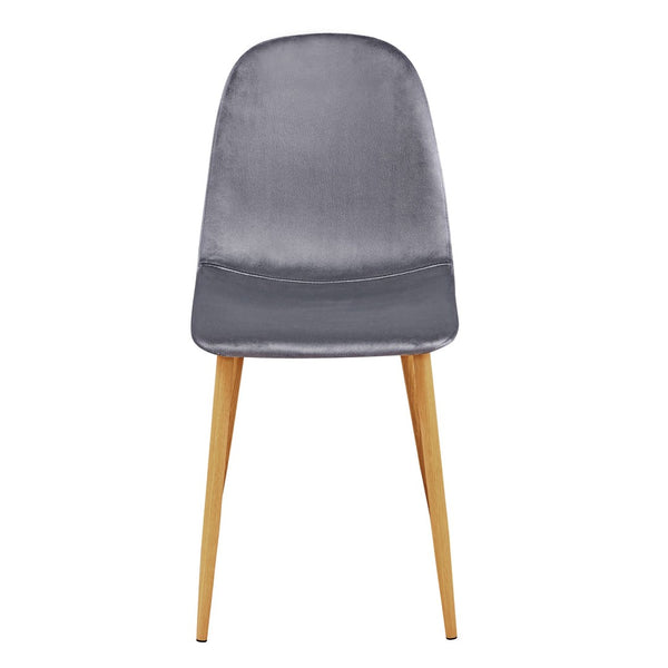 HomeRoots Set of Four Modern Gray and Brown Fabric Dining Chairs - Stylish, Comfortable, and Versatile Seating 719408