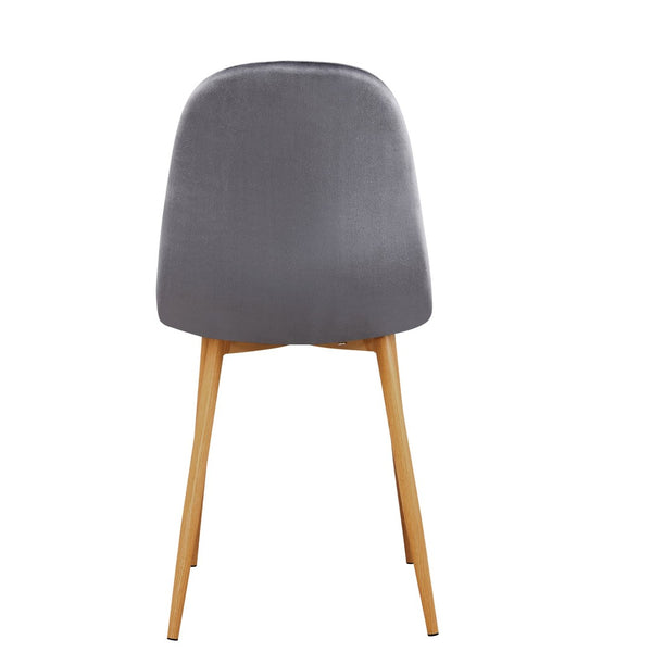 HomeRoots Set of Four Modern Gray and Brown Fabric Dining Chairs - Stylish, Comfortable, and Versatile Seating 719408