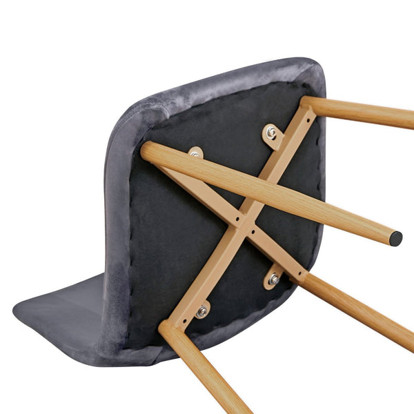 HomeRoots Set of Four Modern Gray and Brown Fabric Dining Chairs - Stylish, Comfortable, and Versatile Seating 719408