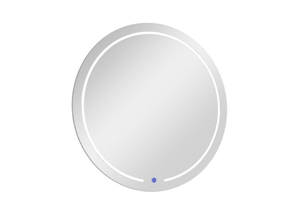 39 Inch Round Illuminated Frameless Bathroom Mirror with Led Backlit Glow