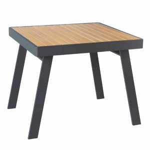 Five Piece Square Metal Dining Set Modern Industrial Style Seats Four Comfortably