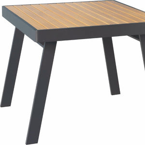 Five Piece Square Metal Dining Set Modern Industrial Style Seats Four Comfortably