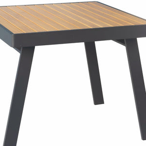 Five Piece Square Metal Dining Set Modern Industrial Style Seats Four Comfortably