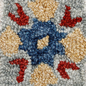 3x5 Hand Tufted Wool Floral Area Rug in Blue Beige for Living Room Floors
