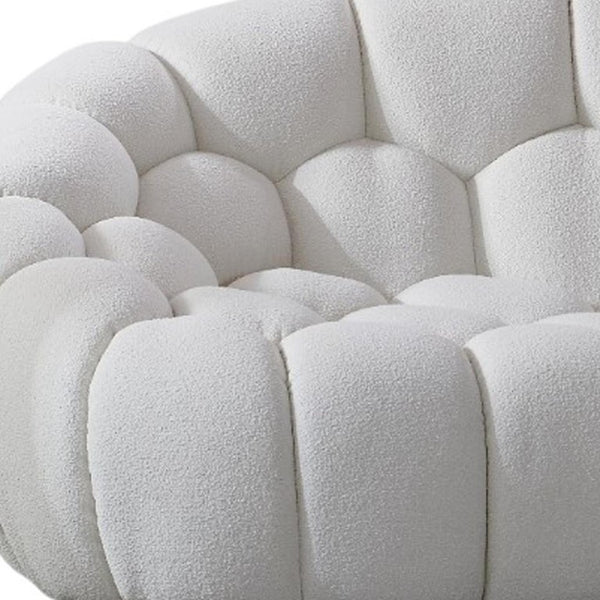 105 Inch Boucle Curved Sofa Modern Living Room Upholstered Seating in Ivory