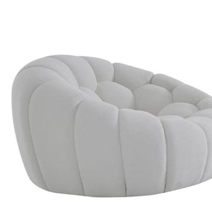 105 Inch Boucle Curved Sofa Modern Living Room Upholstered Seating in Ivory