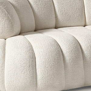 118 Inch Curved Chenille Sofa with Toss Pillows for Modern Living Rooms