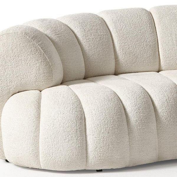 118 Inch Curved Chenille Sofa with Toss Pillows for Modern Living Rooms