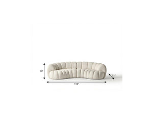 118 Inch Curved Chenille Sofa with Toss Pillows for Modern Living Rooms