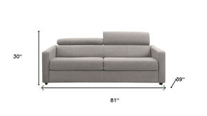 81 Inch Sleeper Sofa in Light Gray Fabric Perfect for Living Room Guests