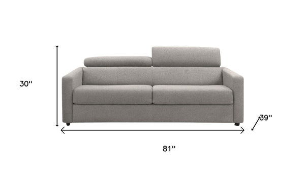 81 Inch Sleeper Sofa in Light Gray Fabric Perfect for Living Room Guests