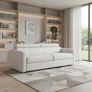 81 Inch Faux Leather Sleeper Sofa with Pull Out Bed for Modern Living Rooms