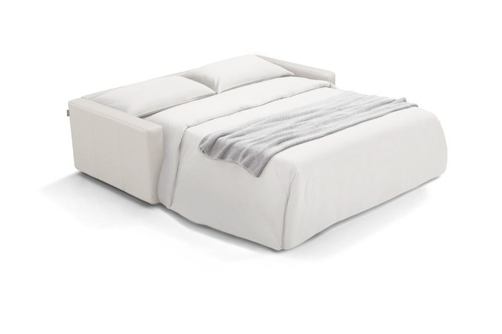 81 Inch Faux Leather Sleeper Sofa with Pull Out Bed for Modern Living Rooms