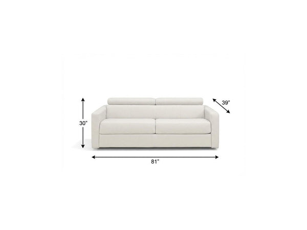 81 Inch Faux Leather Sleeper Sofa with Pull Out Bed for Modern Living Rooms