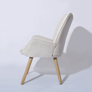HomeRoots 28" Stylish Beige and Black Upholstered Armchair with Solid Wood Frame for Modern Home Decor 719436