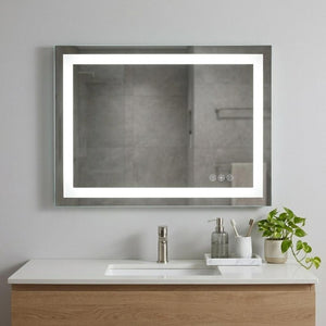 36 Inch Lighted Frameless Bathroom Vanity Mirror with Led Illumination for Modern Wall Decor