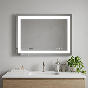 36 Inch Lighted Frameless Bathroom Vanity Mirror with Led Illumination for Modern Wall Decor