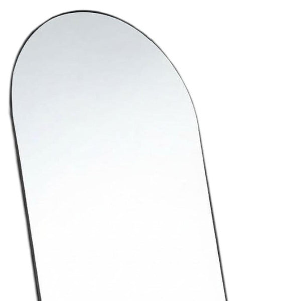 63 Inch Metal Arch Frame Full Length Leaning Floor Mirror for Bedroom or Entryway