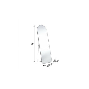 63 Inch Metal Arch Frame Full Length Leaning Floor Mirror for Bedroom or Entryway