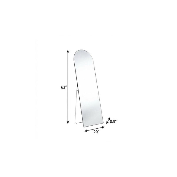 63 Inch Metal Arch Frame Full Length Leaning Floor Mirror for Bedroom or Entryway