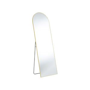 HomeRoots 63 Inch Metal Arch Frame Full Length Leaning Floor Mirror for Bedroom or Entryway Gold 719450