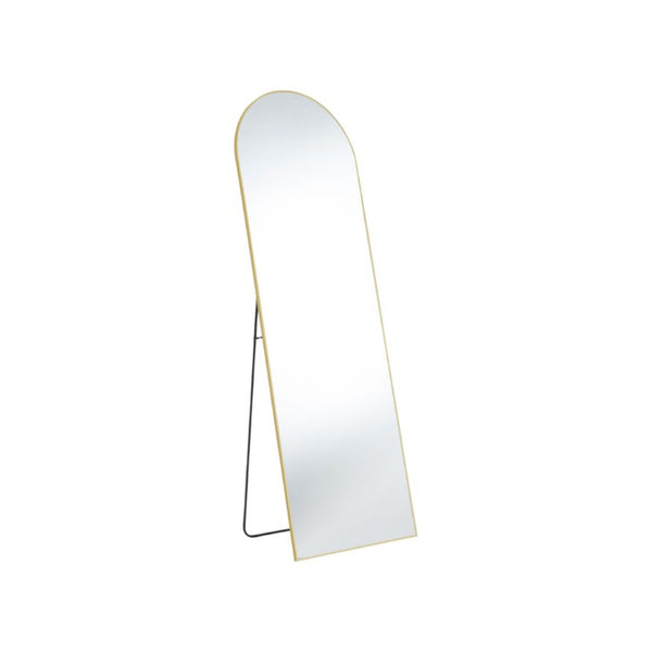 63 Inch Metal Arch Frame Full Length Leaning Floor Mirror for Bedroom or Entryway
