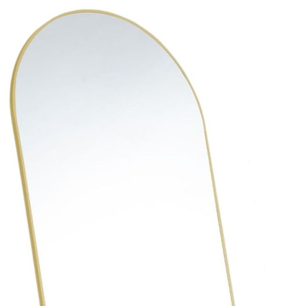 63 Inch Metal Arch Frame Full Length Leaning Floor Mirror for Bedroom or Entryway