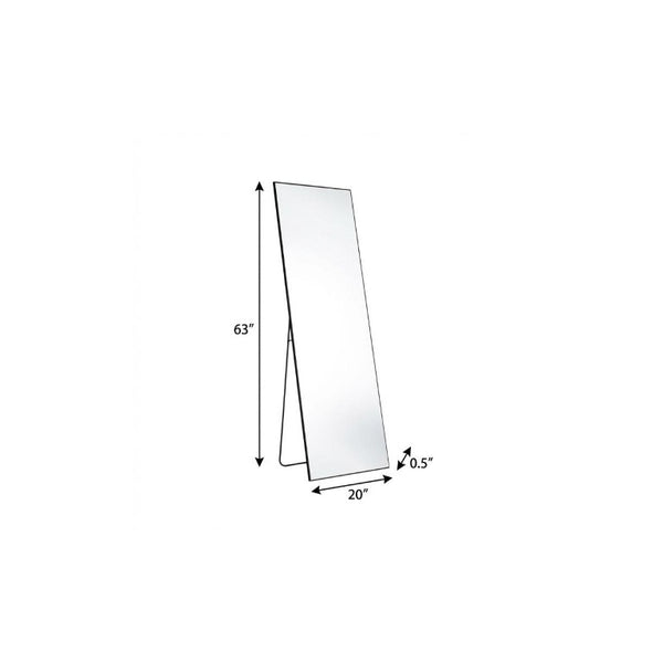 63 Inch Metal Frame Full Length Leaning Floor Mirror Elegant Statement Piece for Bedroom