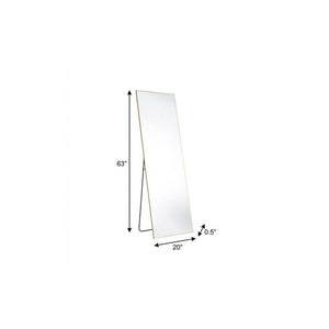 63 Inch Metal Frame Full Length Leaning Floor Mirror Elegant Statement Piece for Bedroom
