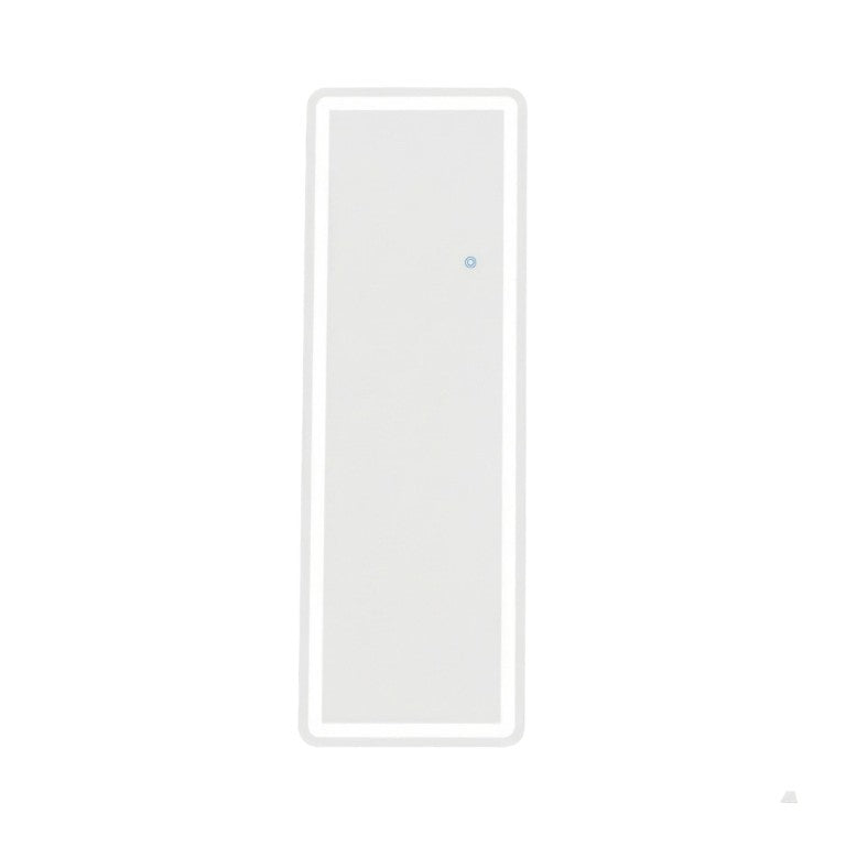 HomeRoots 60 Inch Silver Framed Lighted Floor Mirror Freestanding or Wall Mount Leaning 719455