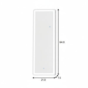 64 Inch Silver Framed Full Length Mirror Freestanding or Wall Leaning with Led Light