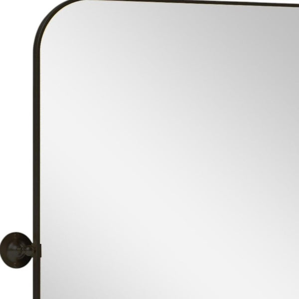 36 Inch Iron Tilting Bathroom Mirror with Sleek Matte Finish for Modern Vanity Decor