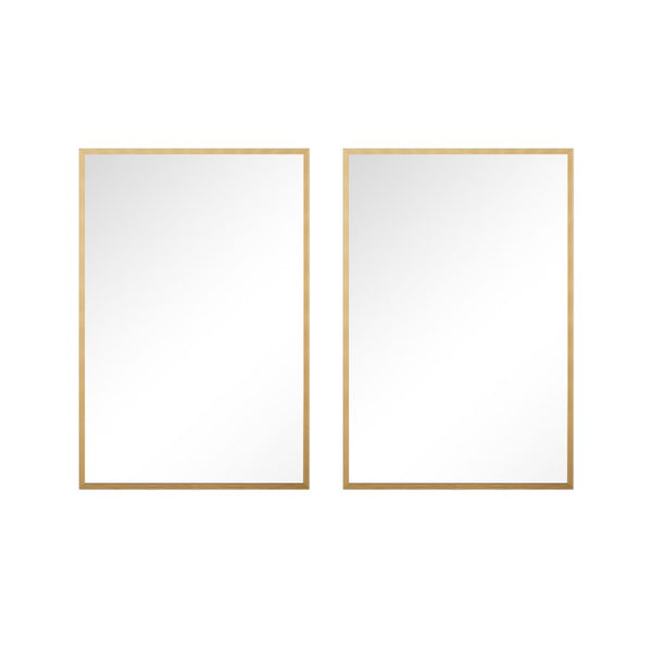 36 Inch Gold Metal Frame Round Vanity Mirror Glam Accent for Bathroom Walls