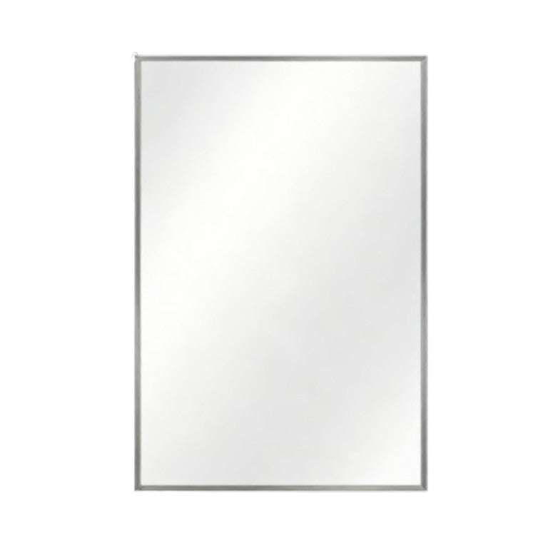HomeRoots Set of Two Sleek Silver Aluminum Rectangle Mirrors for Bathroom Wall Decor 719469