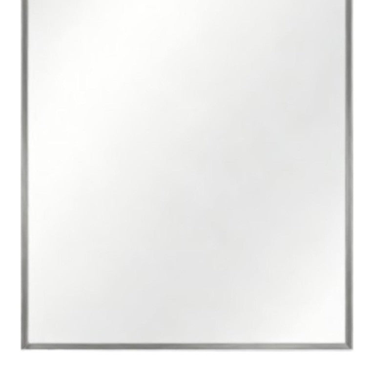 HomeRoots Set of Two Sleek Silver Aluminum Rectangle Mirrors for Bathroom Wall Decor 719469