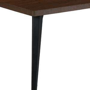 HomeRoots 65" Brown Solid Wood Extendable Dining Table with Self-Storing Leaf for Rustic Elegance and Versatility 719511