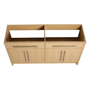 English Elm 60" Freestanding Bathroom Vanity 4-Soft Close Doors Original Oak Plywood KD-Pack Ready DIY Cabinet W1972P348988