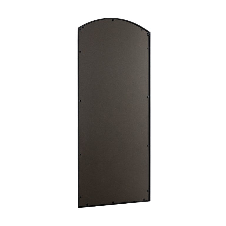 HomeRoots 67 Inch Black Iron Geometric Arch Frame Full Length Mirror for Wall or Floor 719495