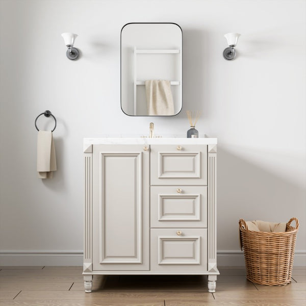 24 Inch Metal Framed Bathroom Vanity Mirror Cabinet Wall Mounted Storage Organizer