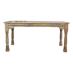 HomeRoots 71" Solid Mango Wood Double Pedestal Dining Table with Self-Storing Leaves – Elegant & Versatile! 719513