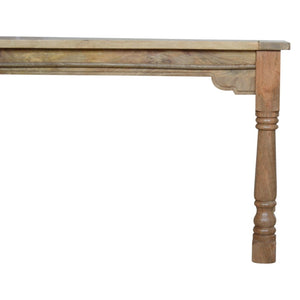 HomeRoots 71" Solid Mango Wood Double Pedestal Dining Table with Self-Storing Leaves – Elegant & Versatile! 719513