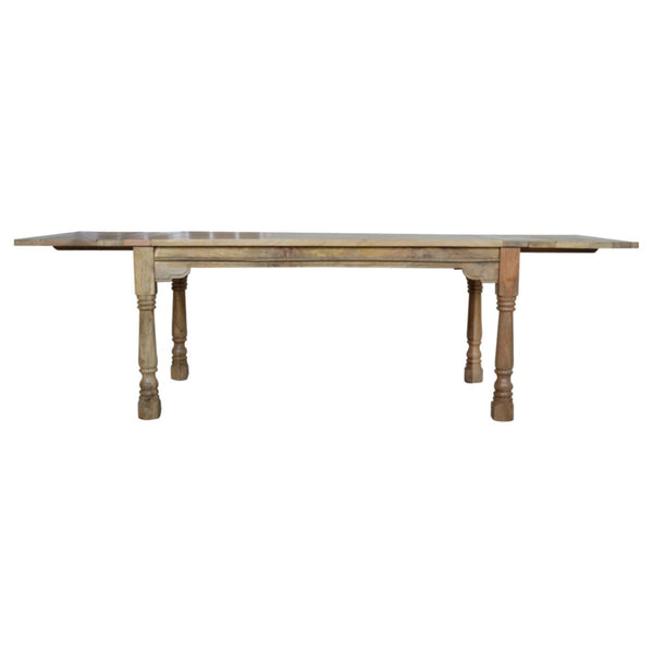 HomeRoots 71" Solid Mango Wood Double Pedestal Dining Table with Self-Storing Leaves – Elegant & Versatile! 719513