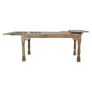 HomeRoots 71" Solid Mango Wood Double Pedestal Dining Table with Self-Storing Leaves – Elegant & Versatile! 719513