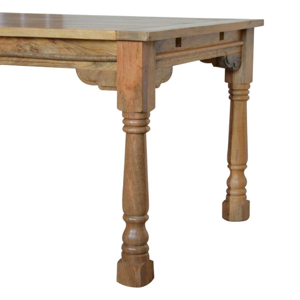 HomeRoots 71" Solid Mango Wood Double Pedestal Dining Table with Self-Storing Leaves – Elegant & Versatile! 719513