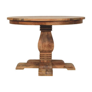 HomeRoots 43 Inch Round Solid Wood Dining Table with Pedestal Base for Cozy Breakfast Nooks 719512
