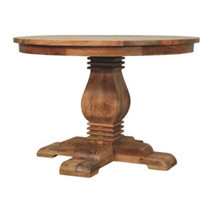 43 Inch Round Solid Wood Dining Table with Pedestal Base for Cozy Breakfast Nooks