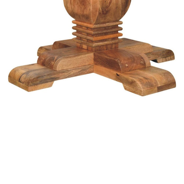 43 Inch Round Solid Wood Dining Table with Pedestal Base for Cozy Breakfast Nooks