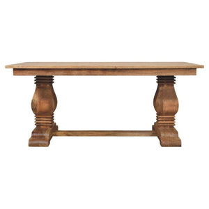 HomeRoots 71" Rustic Solid Wood Trestle Dining Table - Handcrafted Mango Wood, Distressed Finish, Seats 6 719514