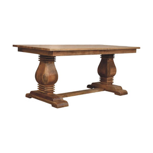 HomeRoots 71" Rustic Solid Wood Trestle Dining Table - Handcrafted Mango Wood, Distressed Finish, Seats 6 719514